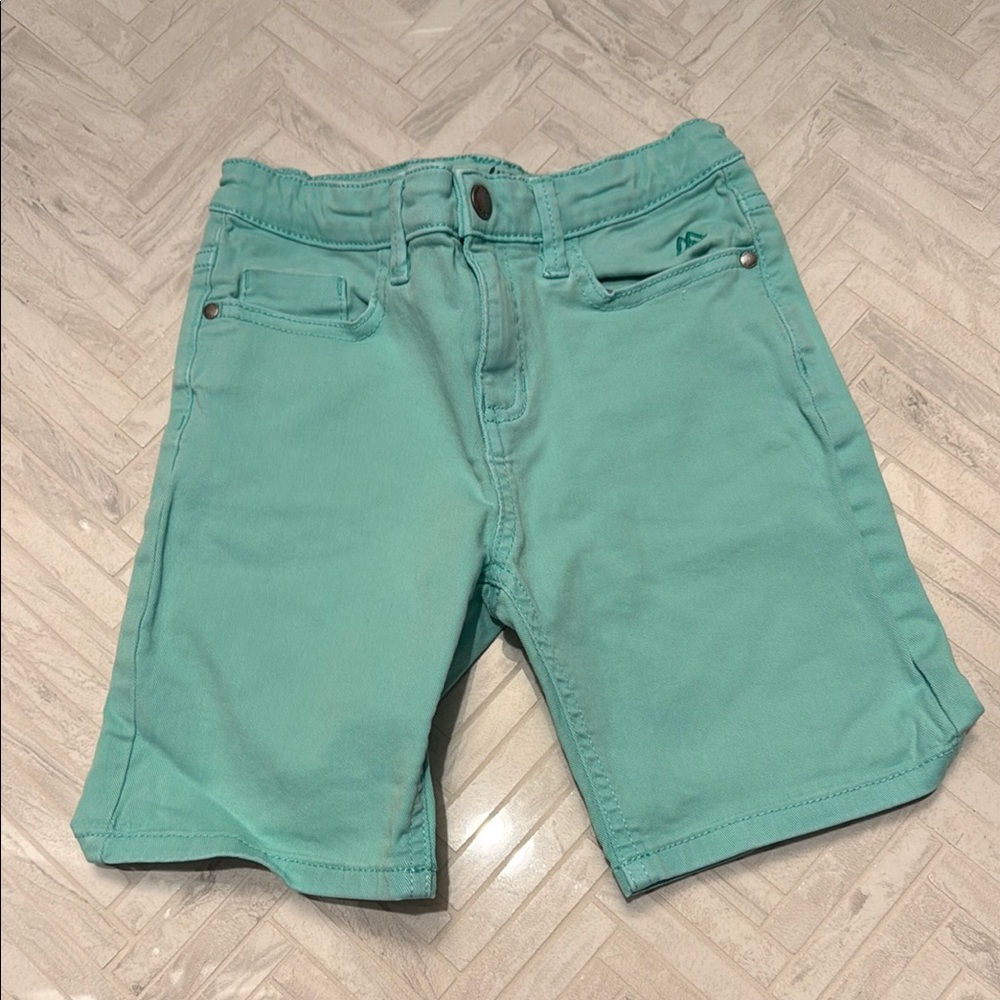 Mayoral Teal Kids adjustable waist shorts, size 6